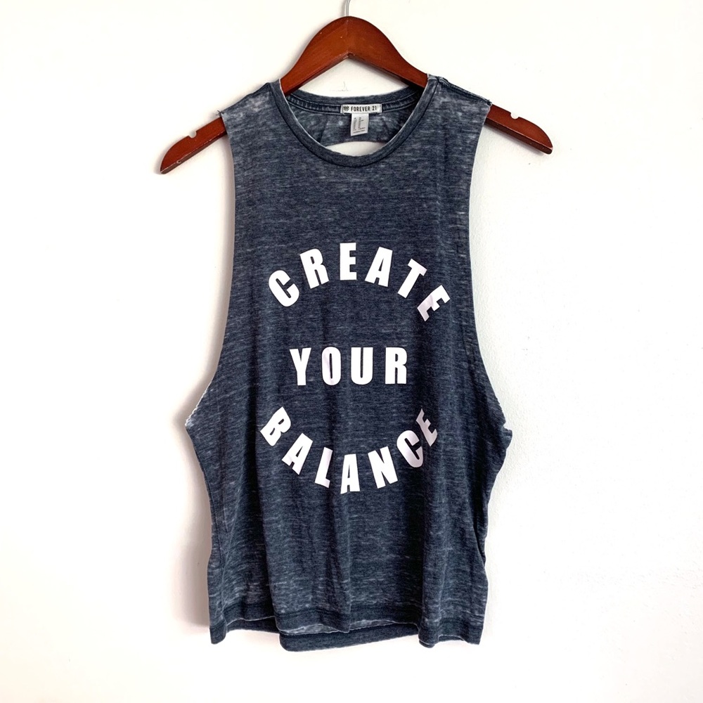 Forever 21 Create Your Balance Distressed Tank